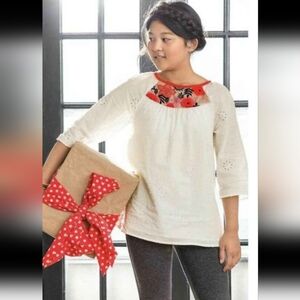 Girl's 435 By Matilda Jane Top with Red Floral Detail